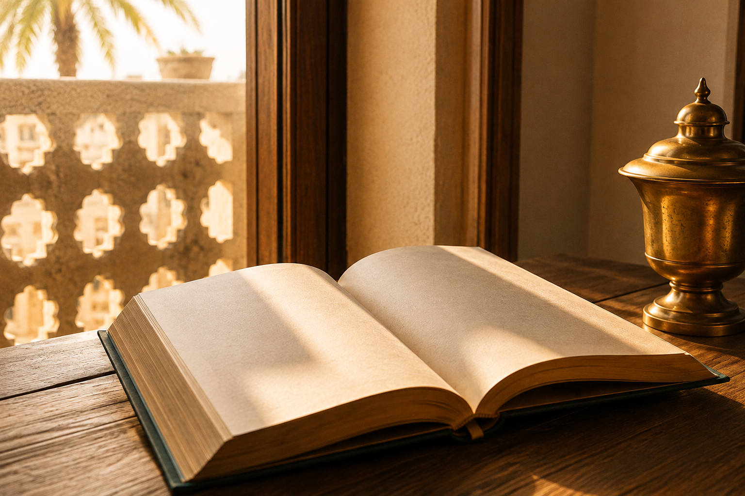 A book open on a balcony in Kuwait